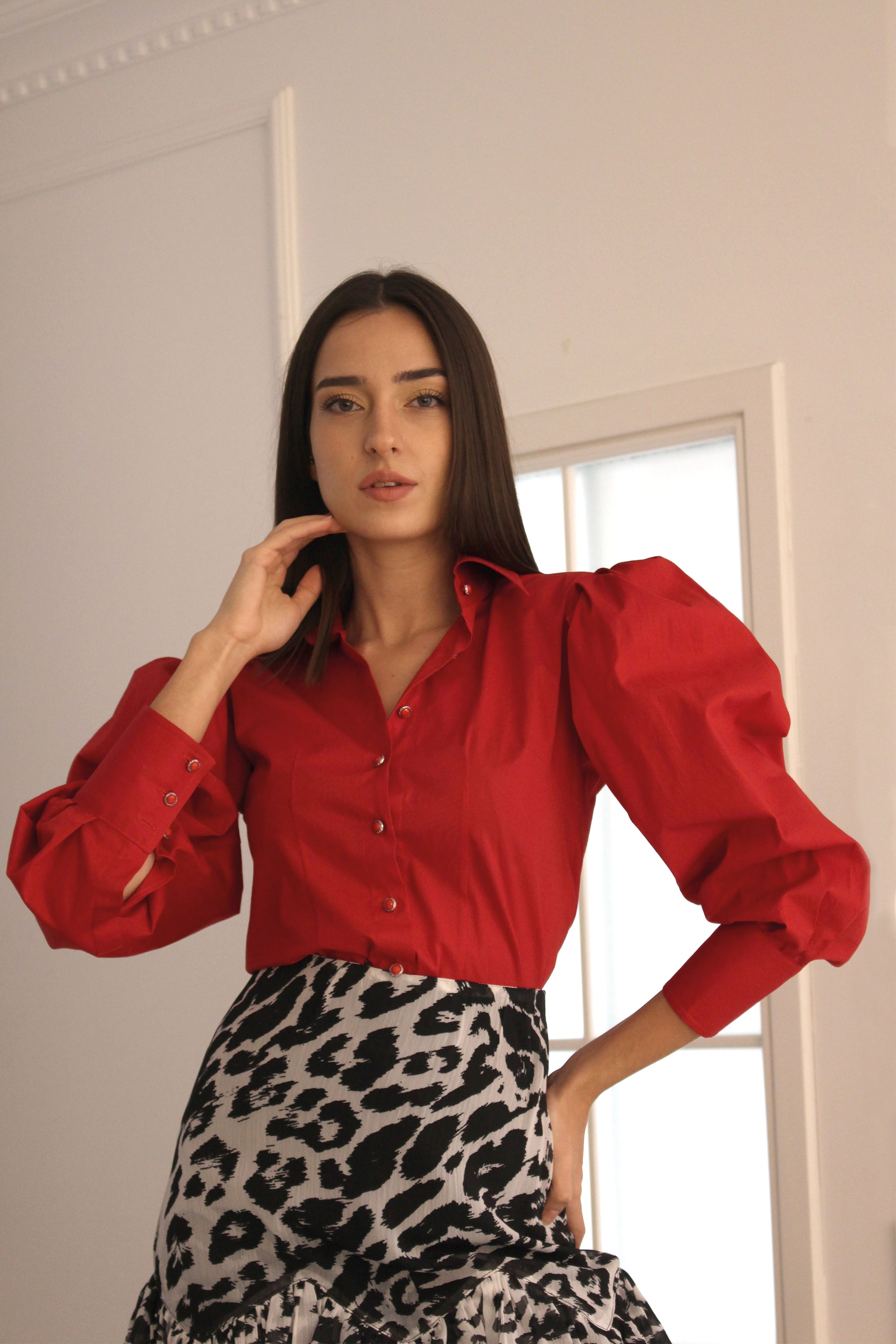 Kırmızı Karpuz Kol Gömlek